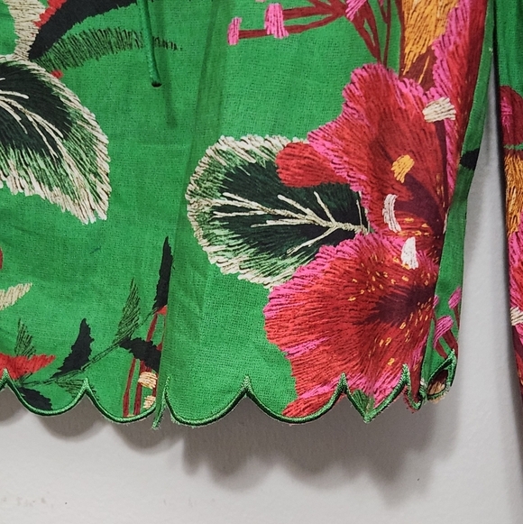 FARM Rio Raquel Button down Puff Sleeve Top - Picture 10 of 14